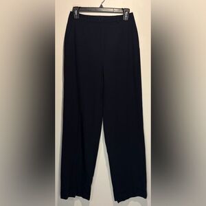 Ann Taylor Stretch Wool Blend Wide Leg Navy Blue Front Pleats Dress Pants- 2